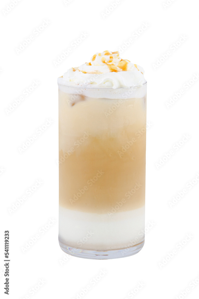 Ice cappuccino with a white background Ice cappuccino with a white background