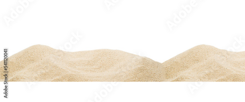 Close up pile sand dune isolated on white background 