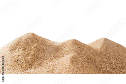 Close up pile sand dune isolated on white background 