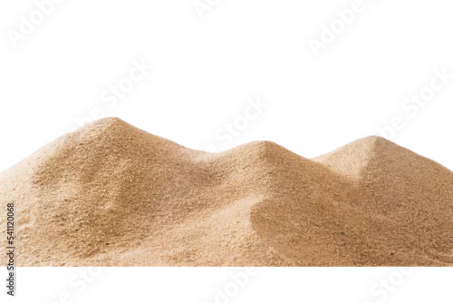 Fototapeta samoprzylepna Close up pile sand dune isolated on white background 