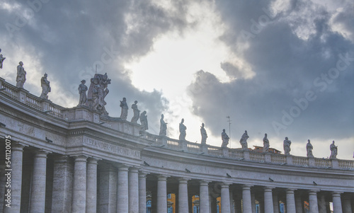 One of the most striking features of the Saint Peter's square are its numerous statues lining the outside. Place at a height of 64 feet are 140 statues that are built at the top the colonnades.