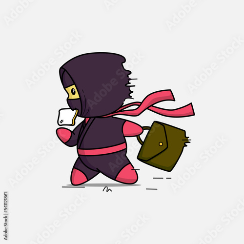 Cute ninja in school activity