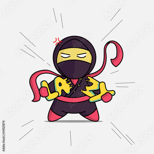 Cute ninja in school activity