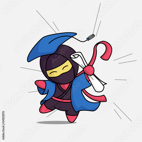 Cute ninja in school activity