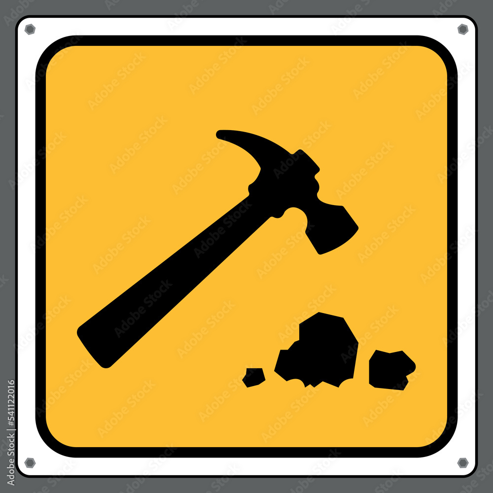 Beware of concrete debris falling on it.sign caution Beware of concrete debris falling on it.sign caution