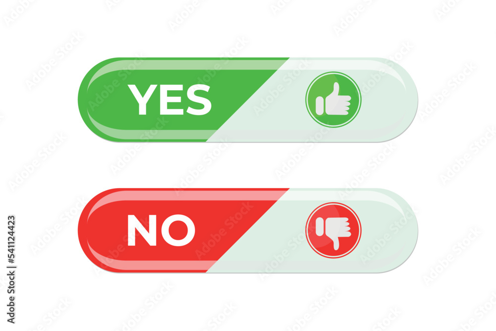 Yes And No person hand symbol illustration. Yes And No person hand symbol illustration.