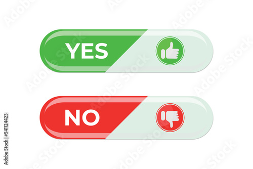 Yes And No person hand symbol illustration.