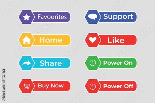 Web button collection set.