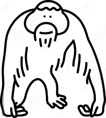 Hand drawn vector illustration orangutan
