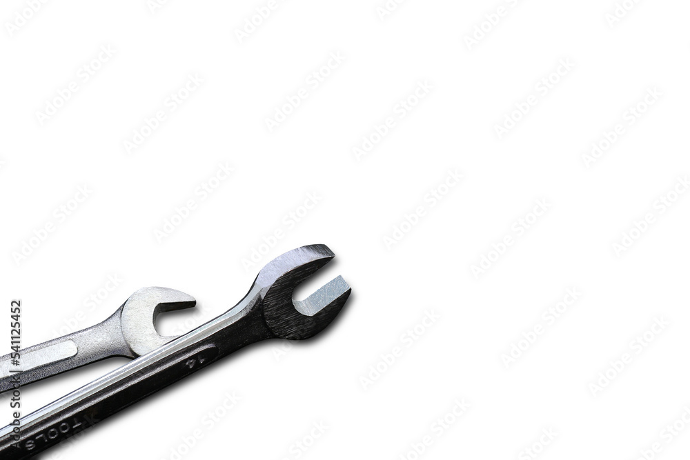 Photo of wrenches used in various bolting applications on a white background. Photo of wrenches used in various bolting applications on a white background.