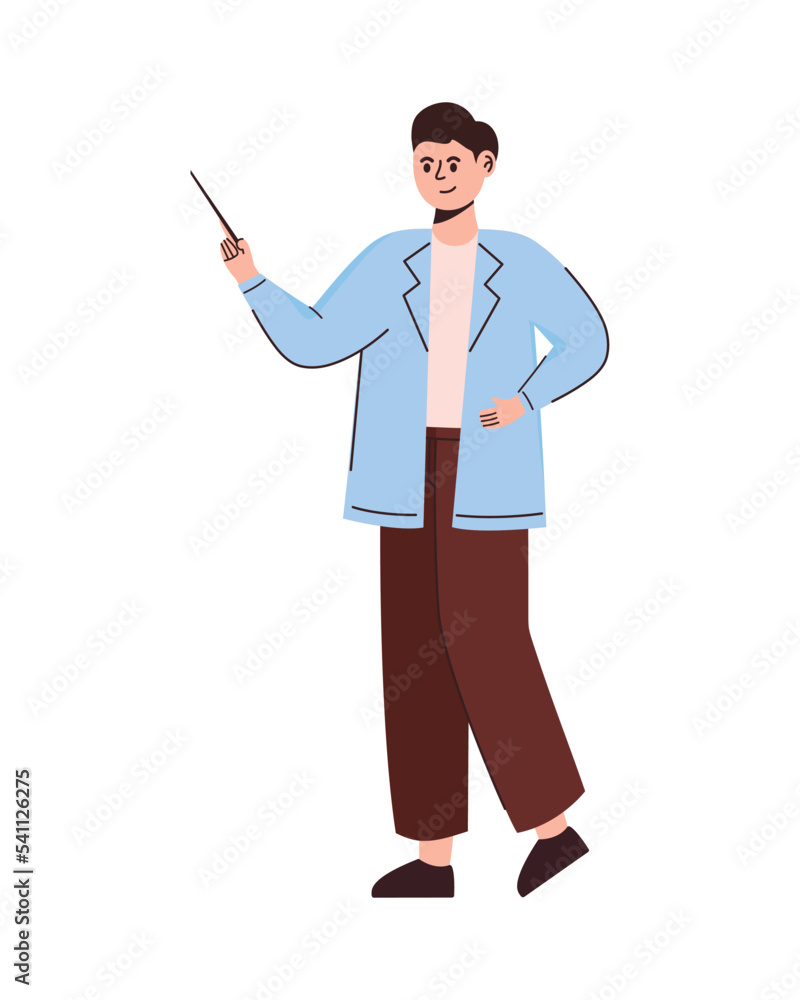 male teacher with pointer male teacher with pointer