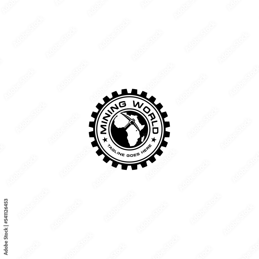 Fototapeta premium Mining in the world company logo.
