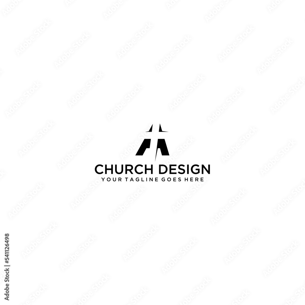 Letter A with Church logo design