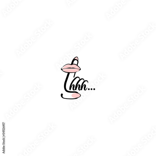 Finger asking for silence isolated on a white background shhh hand vector line drawing icon shush