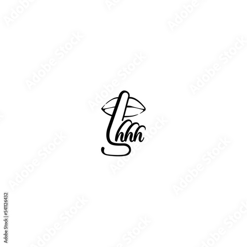 Finger asking for silence isolated on a white background shhh hand vector line drawing icon shush