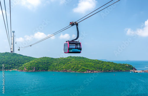 Canvas Print View of longest cable car ride in the world, Phu Quoc island, Vietnam