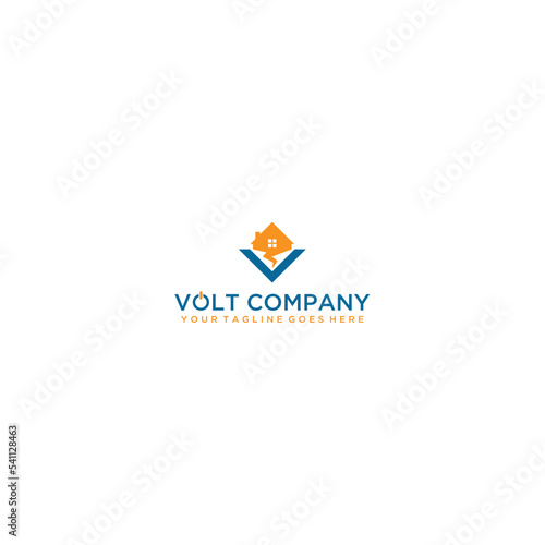 Free Download Letter V and home electricity logo design - GFXLoad