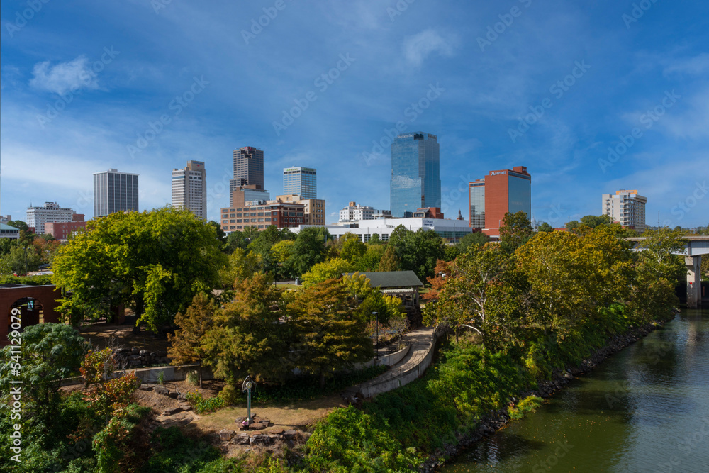 city skyline with river