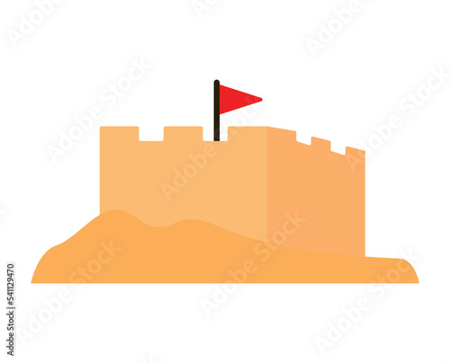 Cartoon beach sand castle for children's summer toys vector illustration