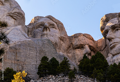 Sculpted Presidential Faces on Top of Mount Rushmore, Mount Rushmore National Memorial, South Dakota, USA