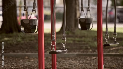 Empty kids playground in the summer photo