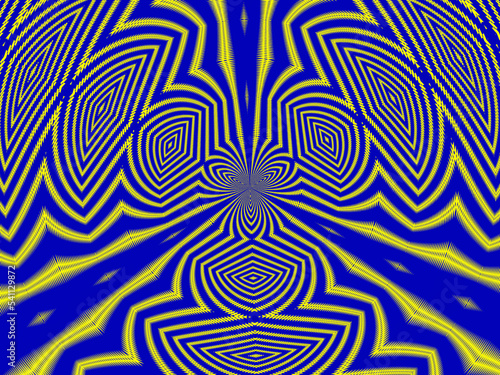 Yellow blue geometries abstract pattern with stars