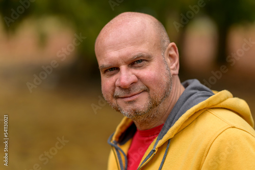 Outdoor portrait of a sporty man in his mid fifties