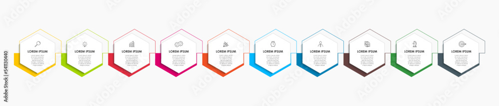 Business Infographic design template Vector with icons and 10 options or steps. Can be used for process diagram, presentations, workflow layout, banner, flow chart, info graph Business Infographic design template Vector with icons and 10 options or steps. Can be used for process diagram, presentations, workflow layout, banner, flow chart, info graph