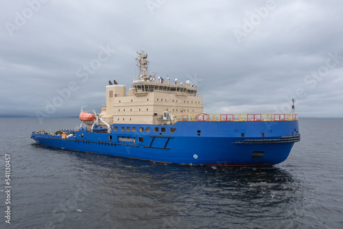 The ice breaker with a platform for helicopter landing.