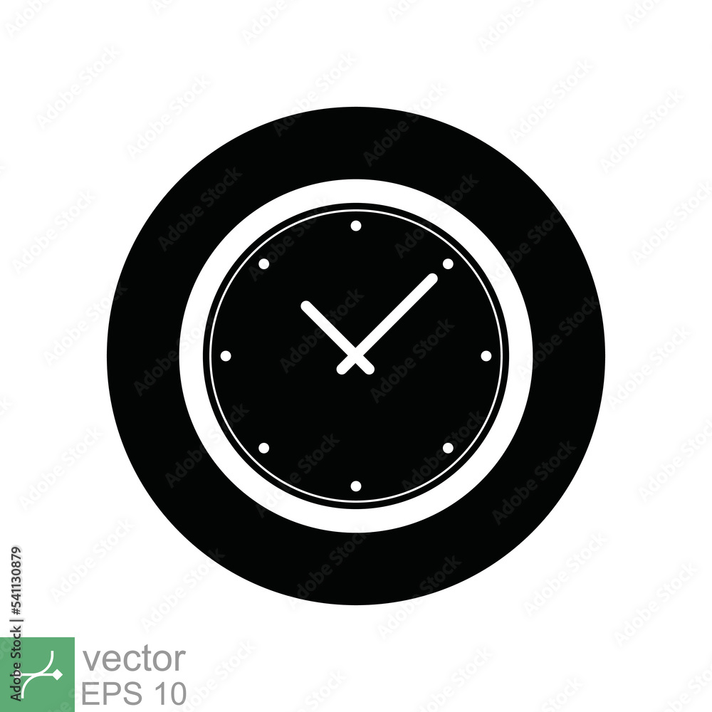 Clock icon. Simple flat style. Wall clock face, office hour, dial, arrow, circle, round, watch, time concept. Vector illustration isolated on white background. EPS 10. Clock icon. Simple flat style. Wall clock face, office hour, dial, arrow, circle, round, watch, time concept. Vector illustration isolated on white background. EPS 10.