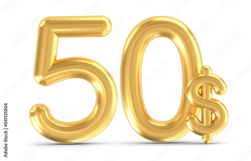 3d golden 50 dollar isolated on background. 3d illustration. 3d golden 50 dollar isolated on background. 3d illustration.