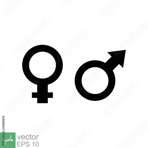 Gender icon. Simple flat style. Female and male, man and woman, men and women, boy and girl, sex, unisex concept. Vector illustration isolated on white background. EPS 10.