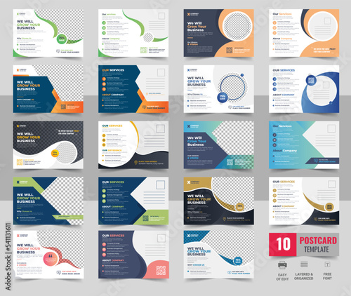 Corporate business Modern postcard EDDM design template bundle