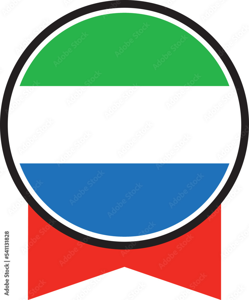 Fototapeta premium Sierra Leone flag, the flag of Sierra Leone, vector illustration 