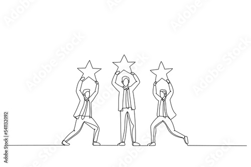 businessman holding stars. Metaphor for star rating