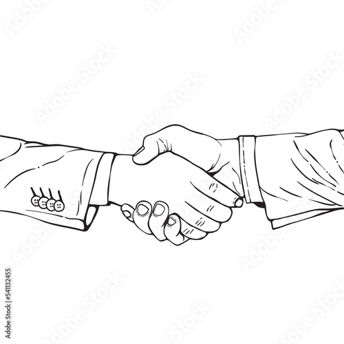 Closeup shot of two businessmen shaking hands in an office