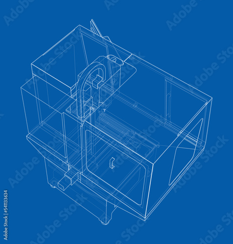 Metalworking CNC milling machine. Vector