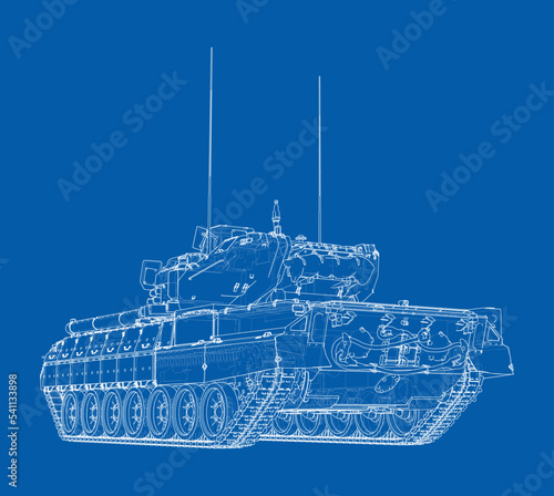 Tank. Vector rendering of 3d