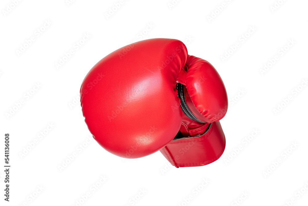 Red professional boxing glove isolated on white background. punch for design.