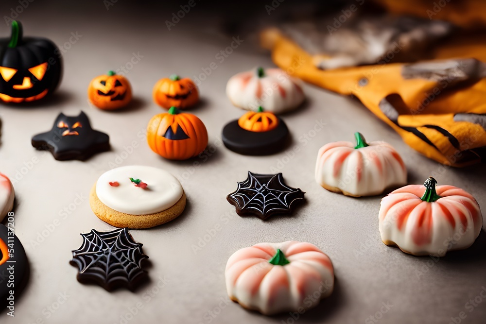 A variety of Halloween themed cookies. A variety of Halloween themed cookies.