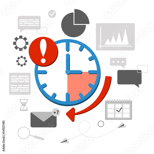 Concept for time management, planning, organization and control for effiecient succesful and profitable business.  Efficiency work time. 
