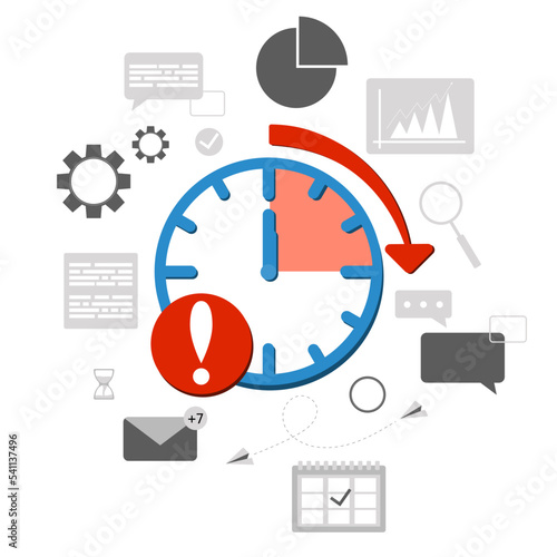Concept of work time management. Time management planning, organization and control for effiecient succesful and profitable business.  Idea organization. 
