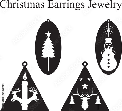 Christmas Earrings Jewelry Laser Cut