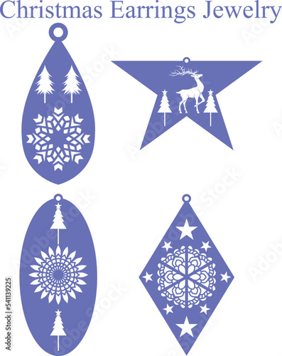 Christmas Earrings Jewelry Laser Cut
