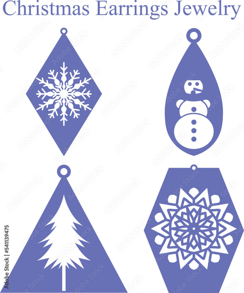 Christmas Earrings Jewelry Laser Cut Christmas Earrings Jewelry Laser Cut