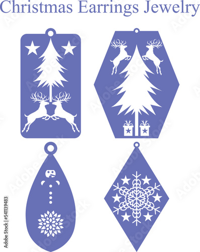 Christmas Earrings Jewelry Laser Cut