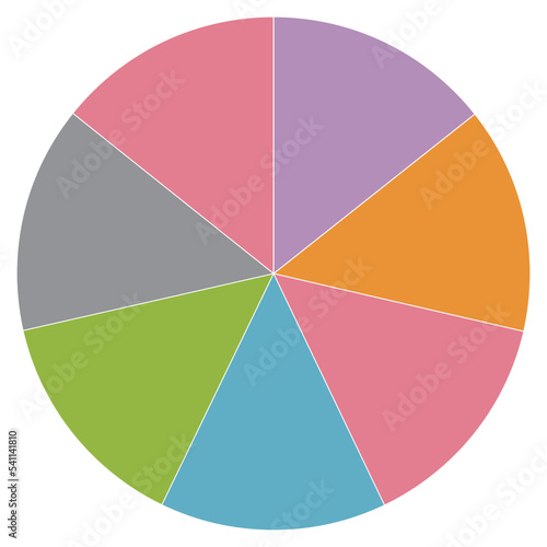 7分割をしたカラフルな円