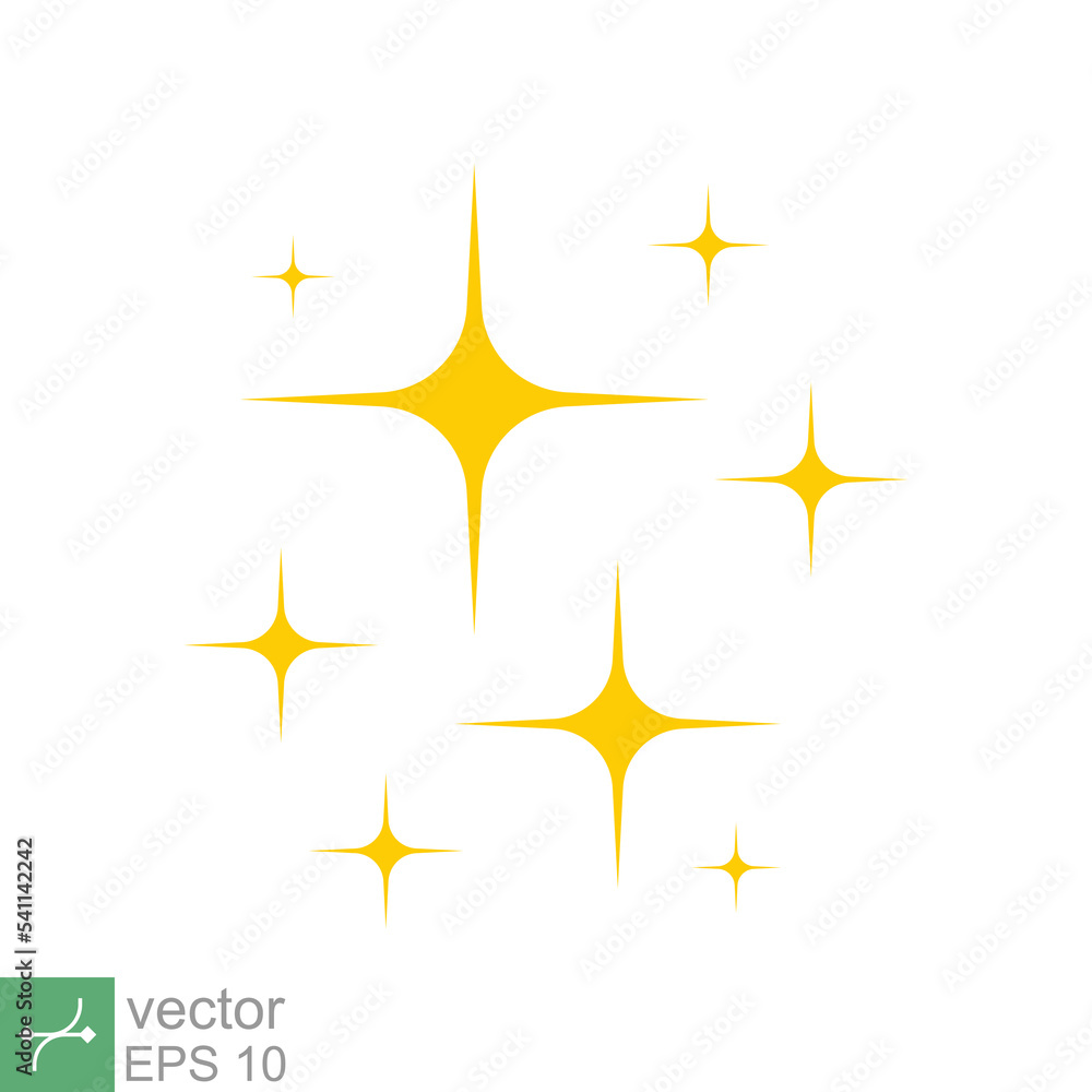 Star sparkle vector icon. Simple flat style. Yellow, gold, twinkle, shine, spark shape, for magic effect, glow, glitter, flash concept. Single illustration isolated on white background. EPS 10. Star sparkle vector icon. Simple flat style. Yellow, gold, twinkle, shine, spark shape, for magic effect, glow, glitter, flash concept. Single illustration isolated on white background. EPS 10.