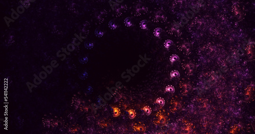 3D rendering abstract multicolor fractal light background