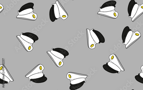 navy hat on a light gray background. seamless patterns